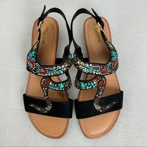 Carlos Santana Embellished Buckle Sandals